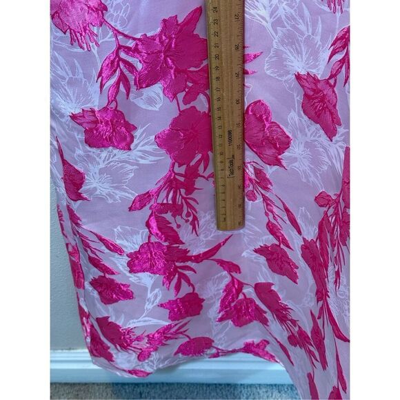 NWT Lulus With Passion Pink Floral Print Jacquard Sleeveless Maxi Dress Medium - Picture 13 of 13